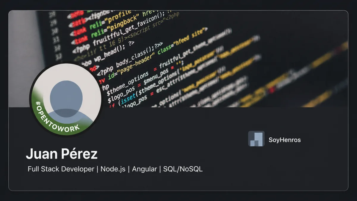 Ejemplo ilustrativo de un perfil de LinkedIn generico y poco diferenciado